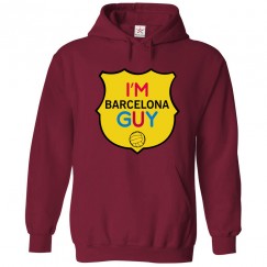 Fan Club Barcelona Guy Football Fan Crest Design Hoodie in Kids and Adults Hoodie